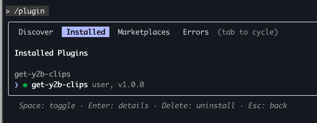 Skill installed confirmation