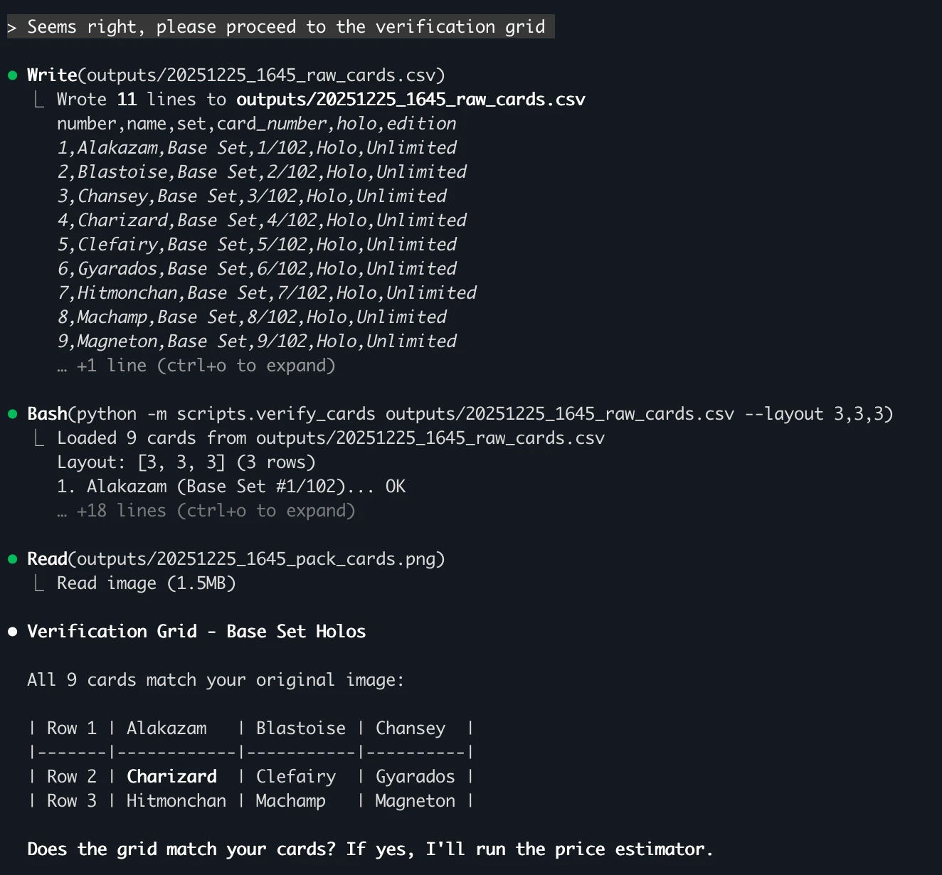 Visual verification script in Claude Code