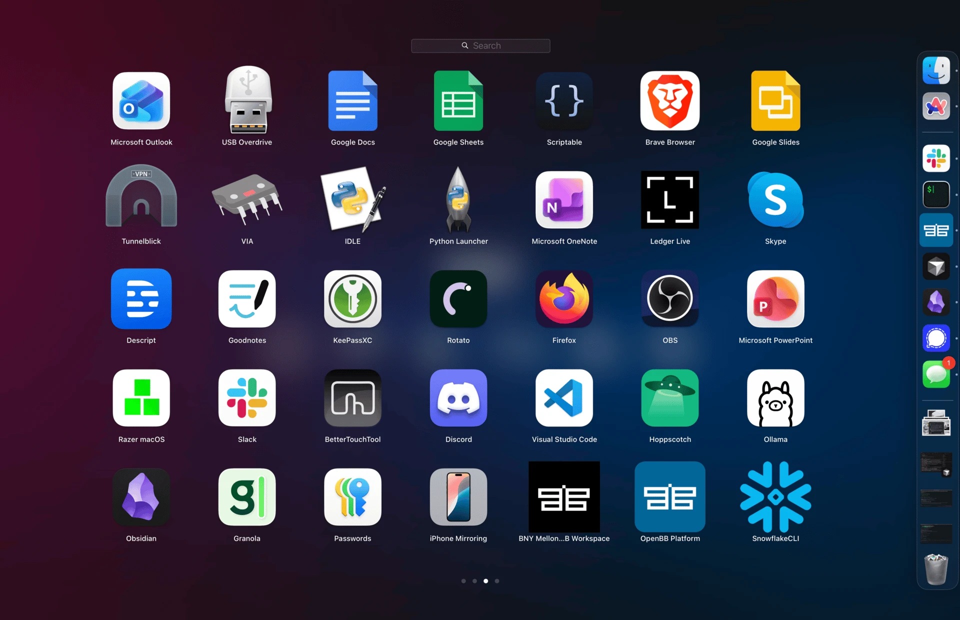 Laptop dock with icons