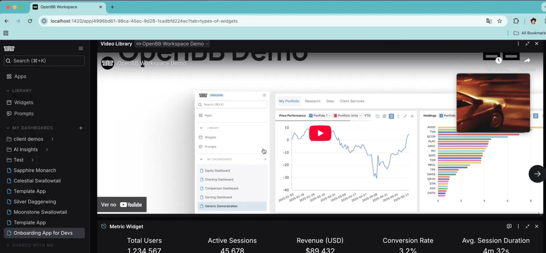 Slack message about YouTube videos