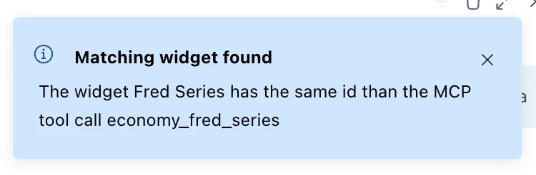 Widget match notification
