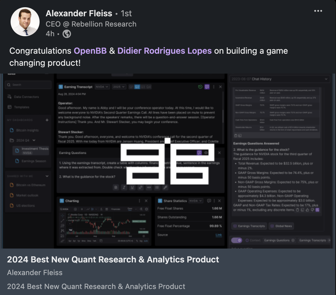 2024 Best New Quant Research & Analytics Product